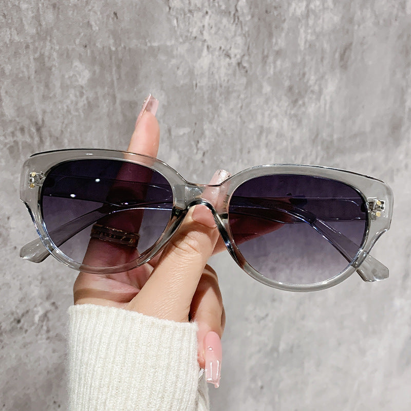 Slim Vintage Cat Eye Sunglasses - Grey