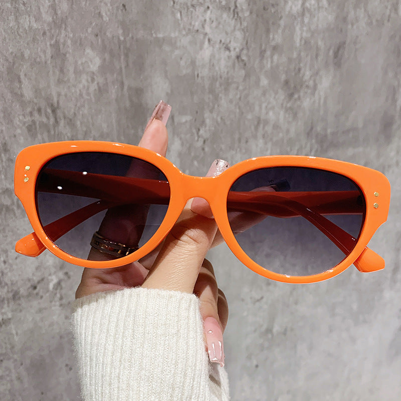 Slim Vintage Cat Eye Sunglasses - Orange