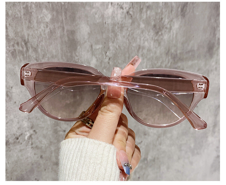 Slim Vintage Cat Eye Sunglasses - Pinkgrey