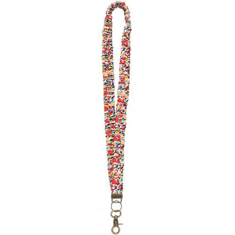 Confetti Print Fabric Lanyard Key Strap - Color_4 - 1