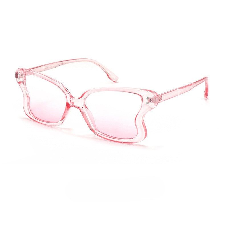 Butterfly Wing Oversized Square Sunglasses - Pink