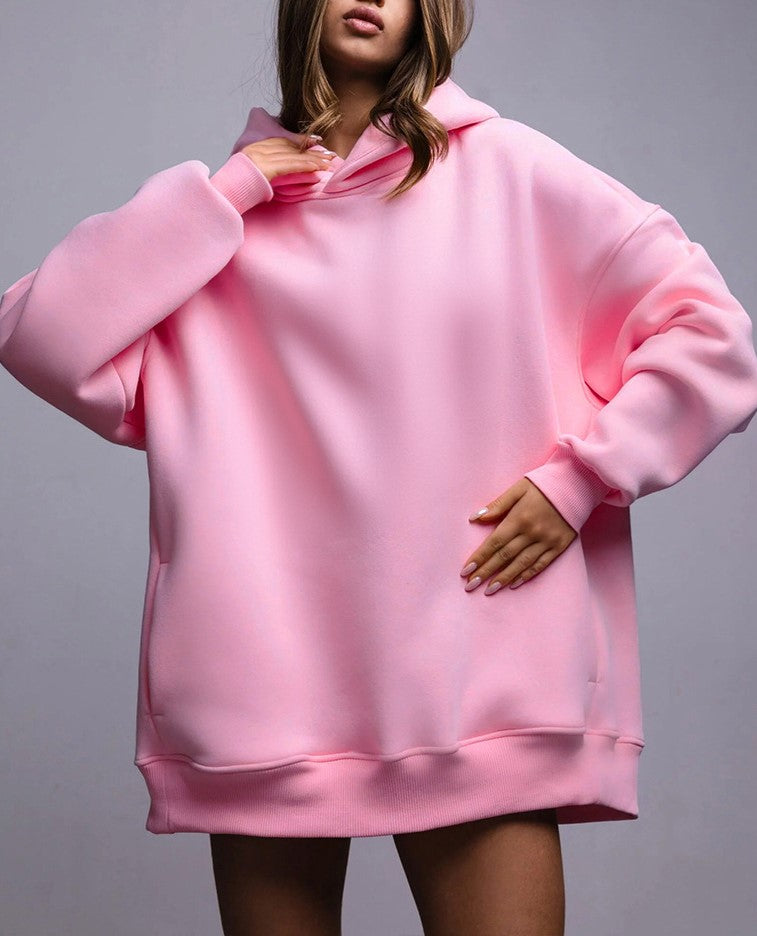 Oversized Longline Fleece Hoodie