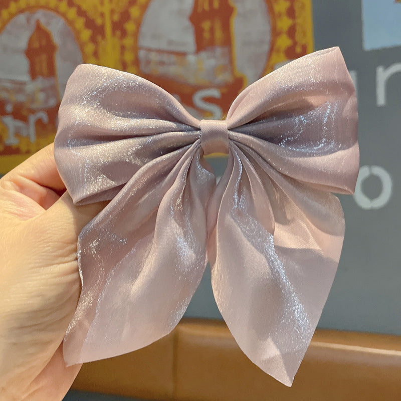 Large Fabric Bow Hair Barrette - Powder_1