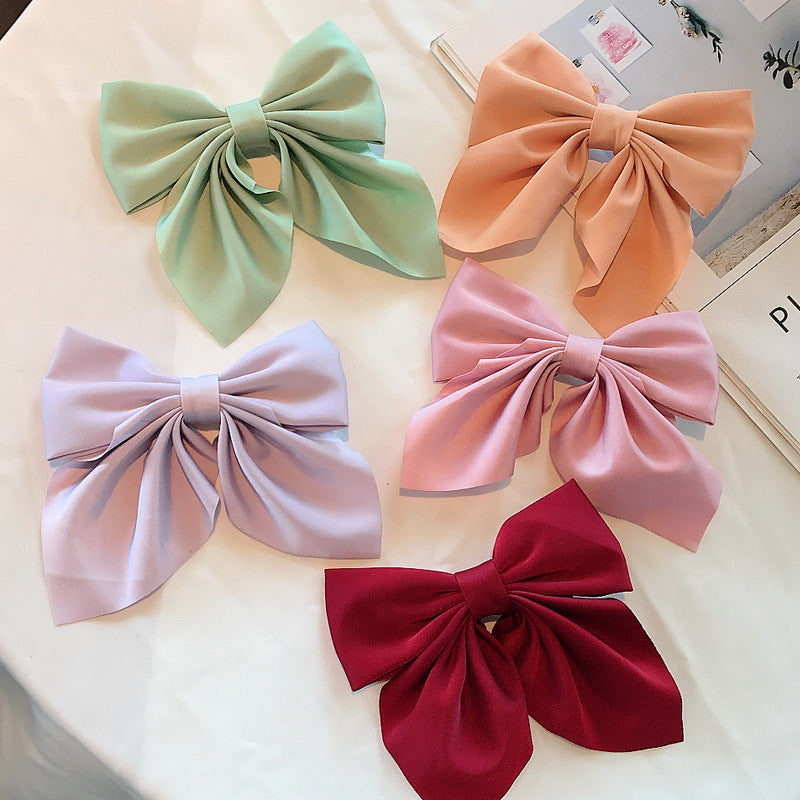 Large Fabric Bow Hair Barrette