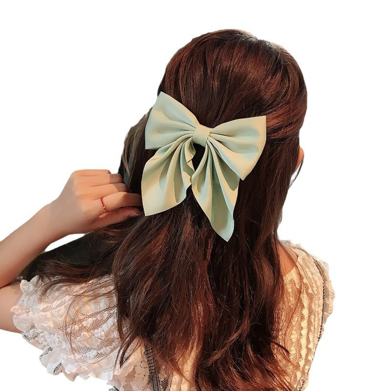 Large Fabric Bow Hair Barrette - view 2