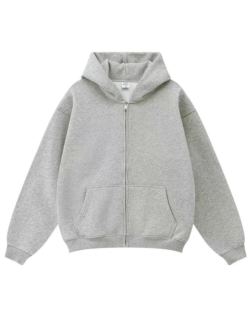 Sequin Wing Back Zip Up Hooded Sweatshirt - Grey