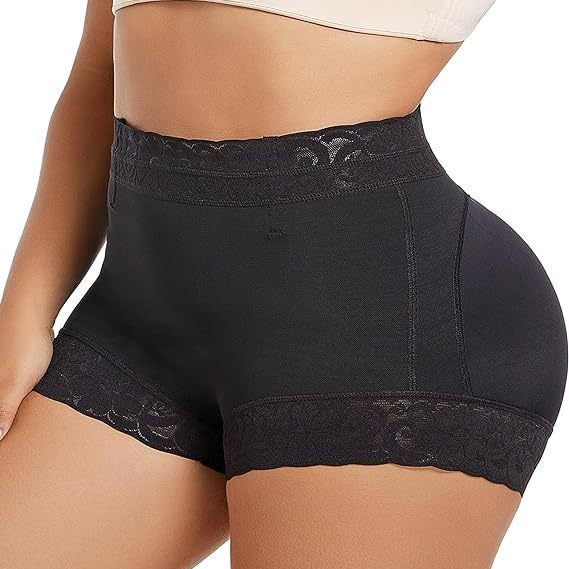 Lace Trim High-Waist Shaping Boxer Pants