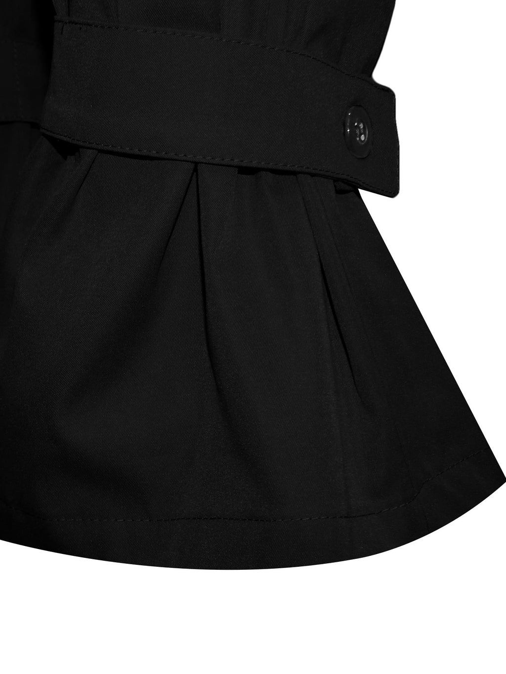 Pleated High Waist Ruffle Cuff Pants - Black - 3