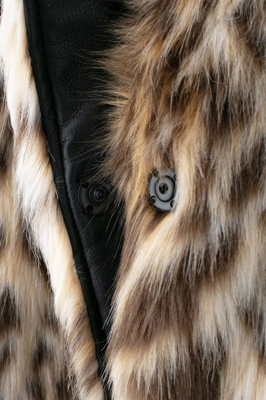 Leopard Faux Fur Notch Lapel Coat - Brown - 10