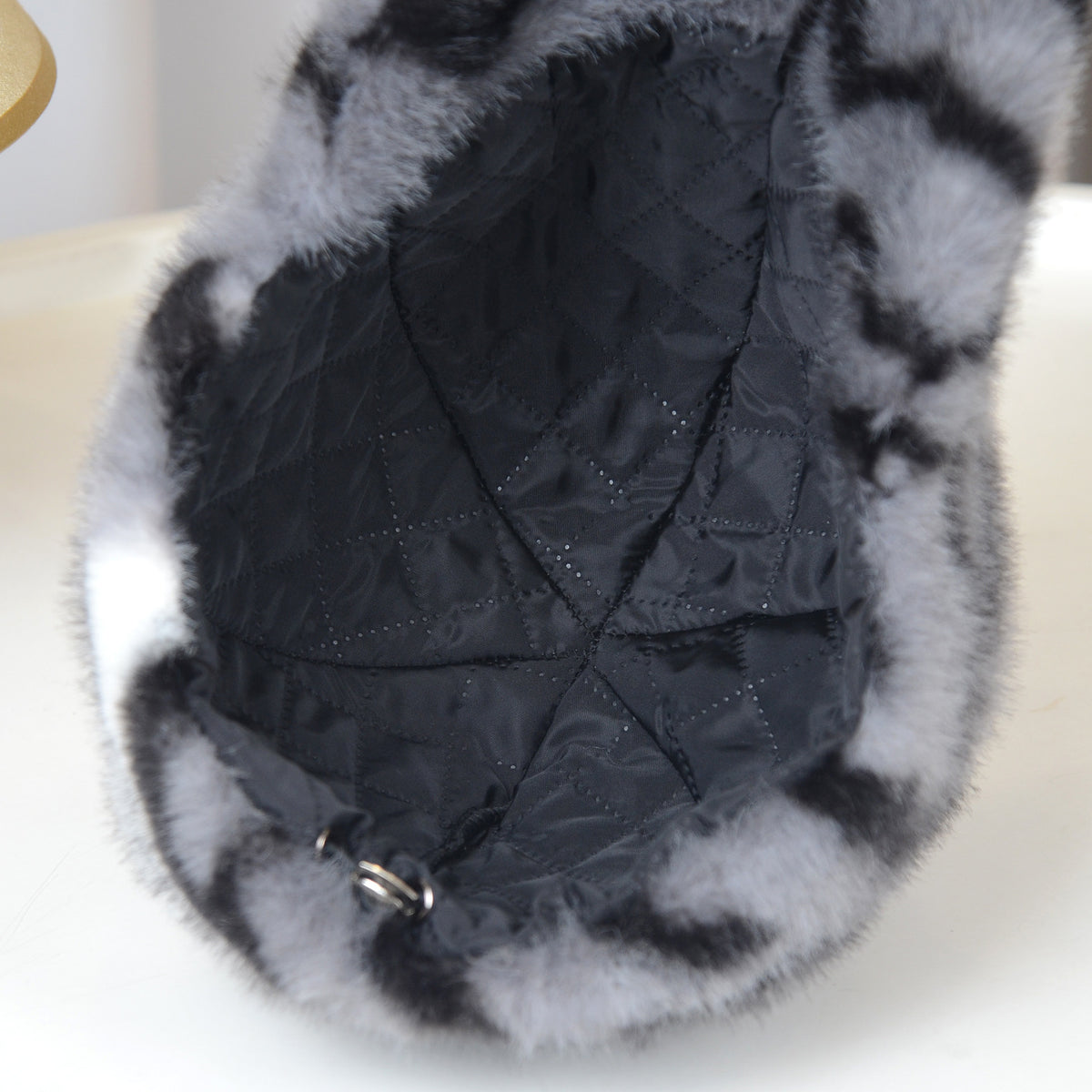 Fuzzy Tiger Stripe Baseball Cap for Cold Weather - Gray - 2