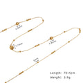 Long Station Chain Ball Bead Necklace - Gold