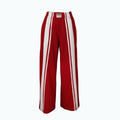 Wide Leg Track Pants With Side Stripes - Red