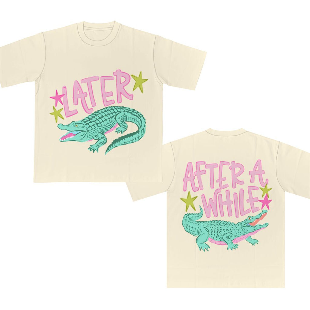 Two Sided Alligator Star Graphic Tee - Cream