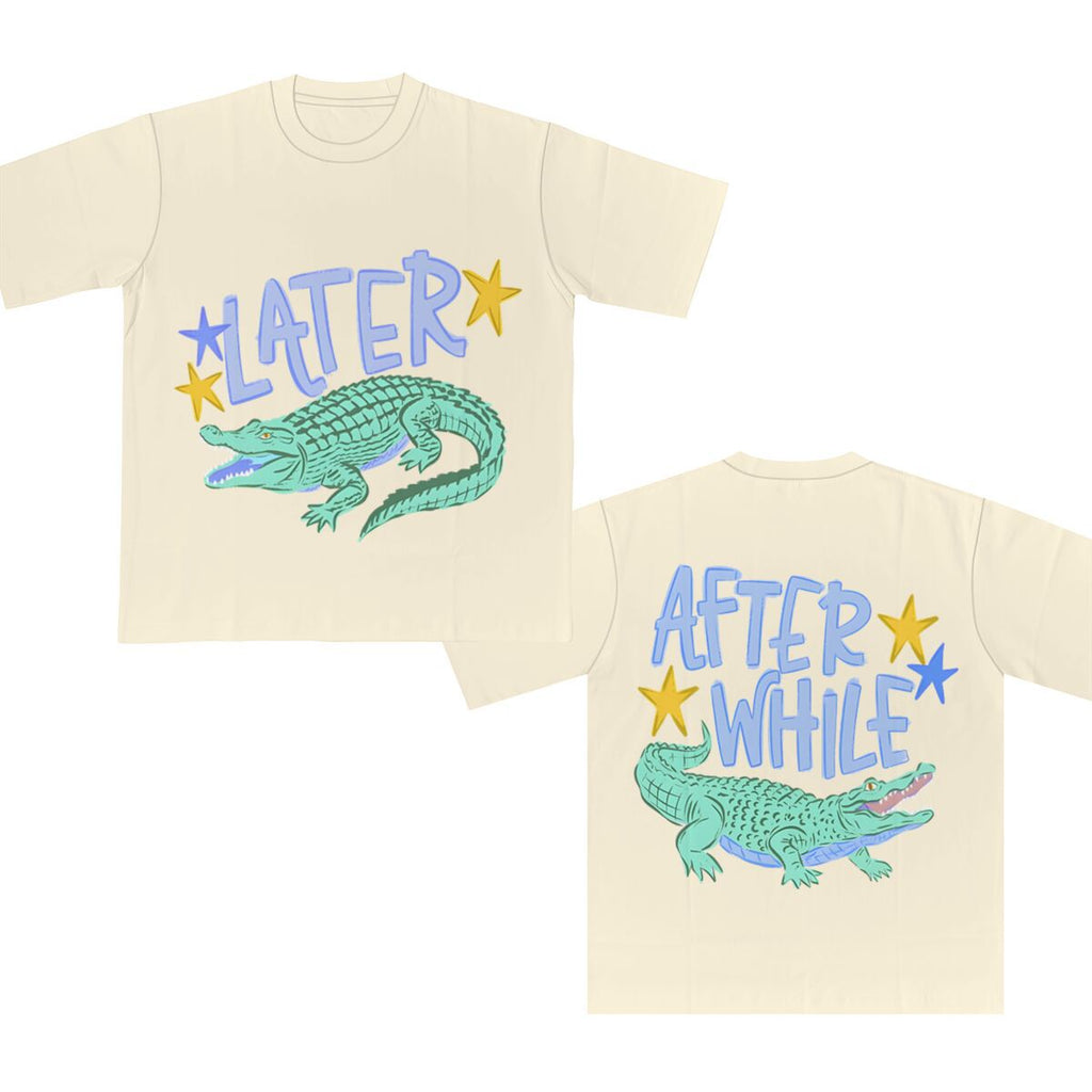 Two Sided Alligator Star Graphic Tee - Cream01