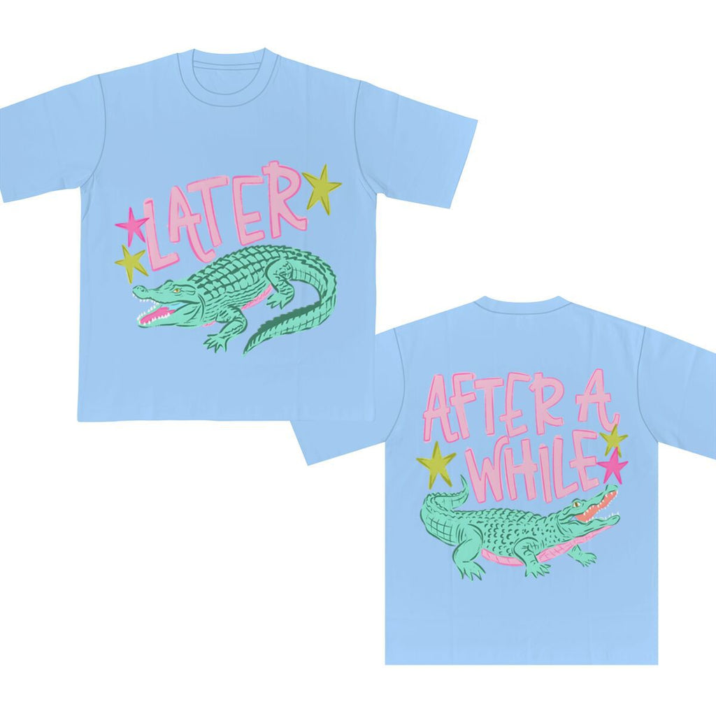 Two Sided Alligator Star Graphic Tee - LightBlue
