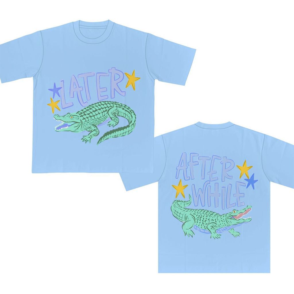 Two Sided Alligator Star Graphic Tee - LightBlue01