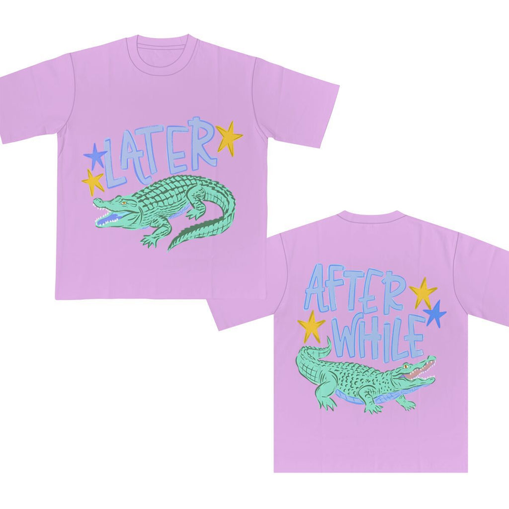 Two Sided Alligator Star Graphic Tee - LightPurple01
