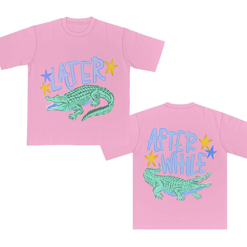 Two Sided Alligator Star Graphic Tee - Pink01
