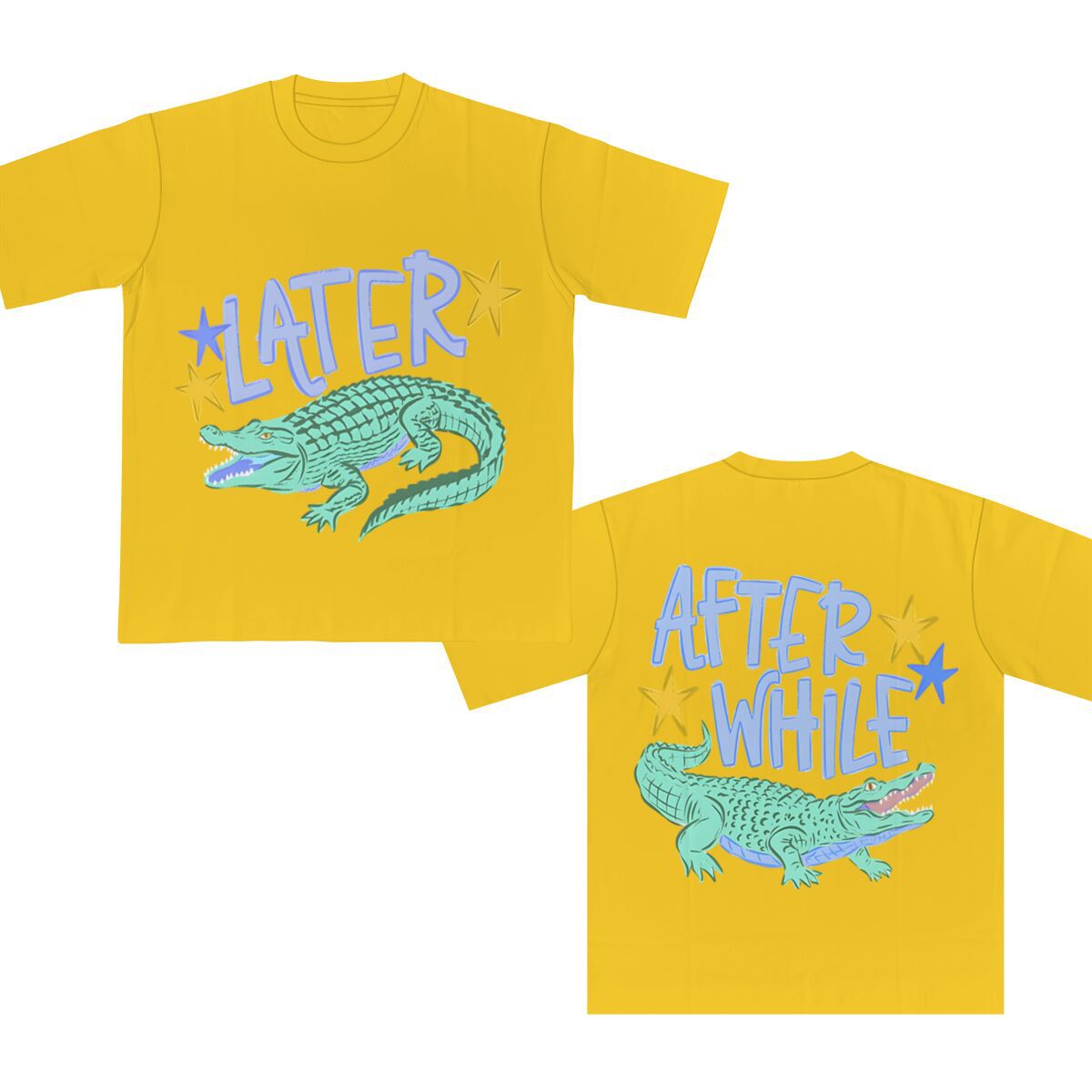 Two Sided Alligator Star Graphic Tee - Yellow01