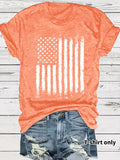 Distressed Vertical Flag Graphic Tee - Orange
