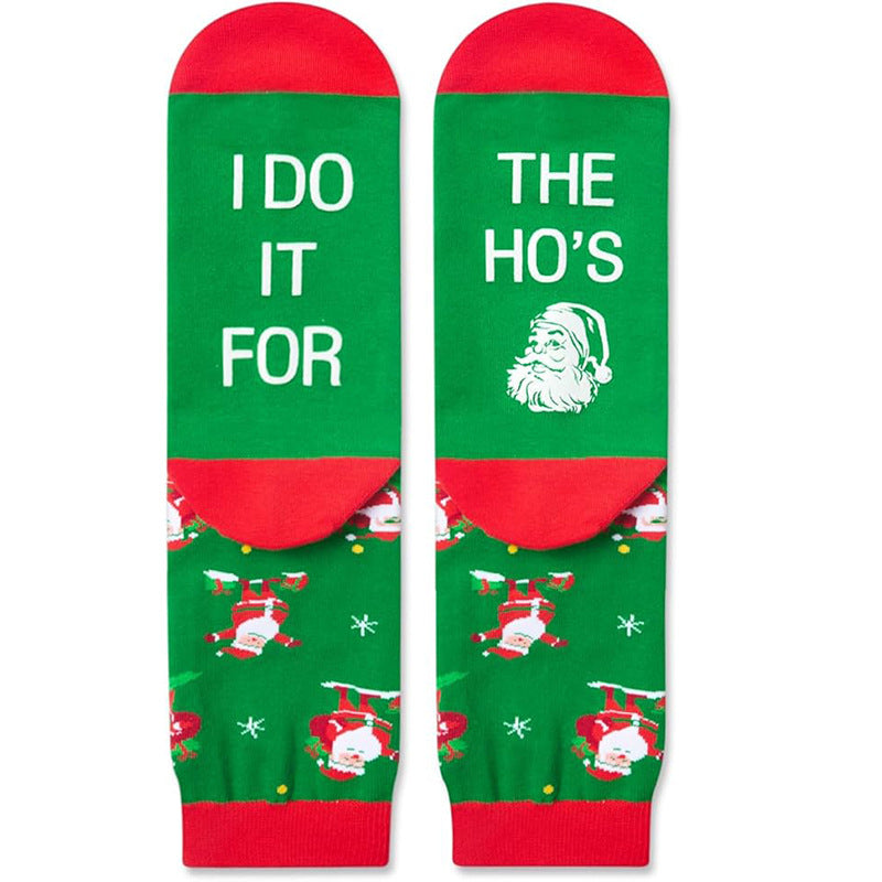 Funny Slogan Christmas Crew Socks - Color_1 - 1