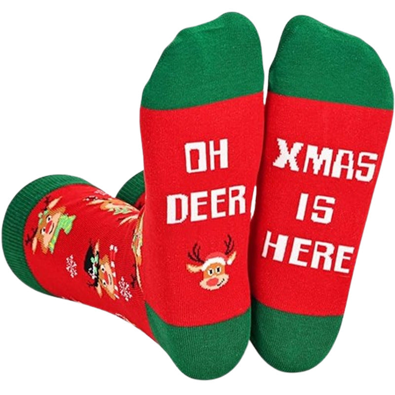 Funny Slogan Christmas Crew Socks - Color_3