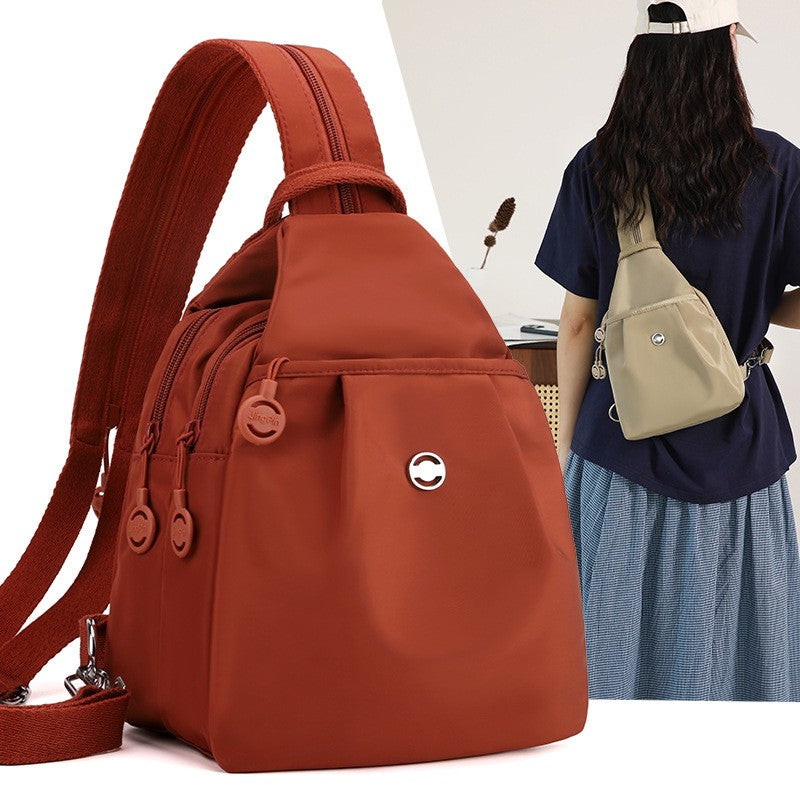 Water Repellent Pleated Nylon Sling Backpack