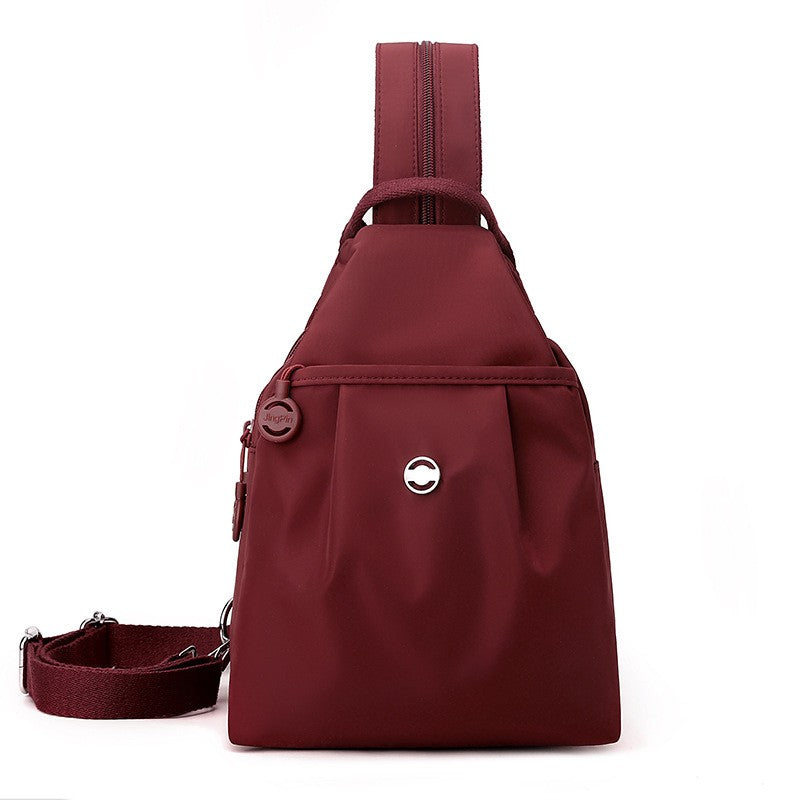 Water Repellent Pleated Nylon Sling Backpack