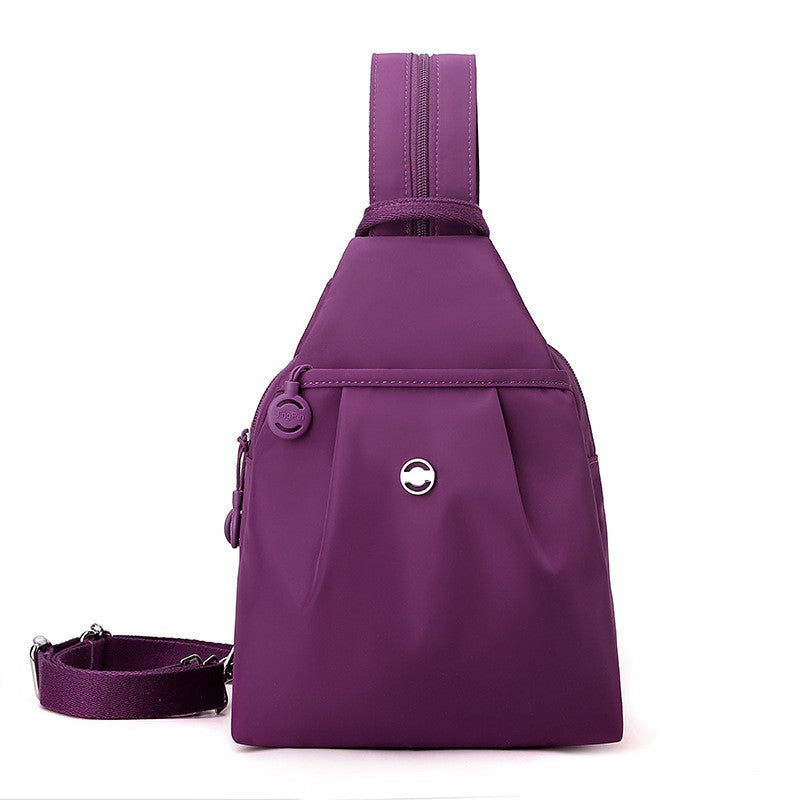 Water Repellent Pleated Nylon Sling Backpack