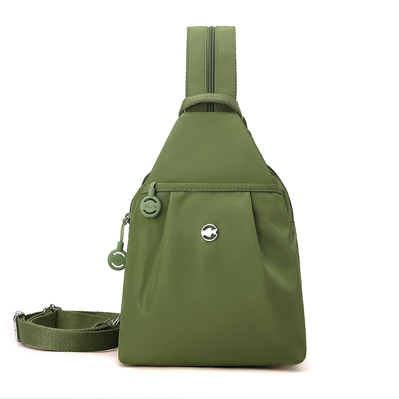 Water Repellent Pleated Nylon Sling Backpack