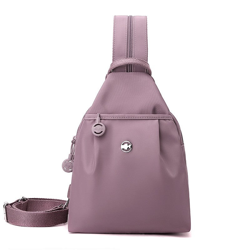 Water Repellent Pleated Nylon Sling Backpack