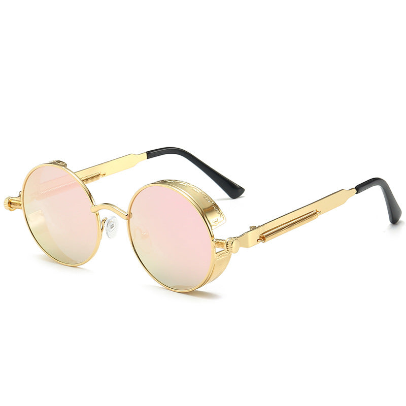 Round Side Shield Vintage Sunglasses - C12