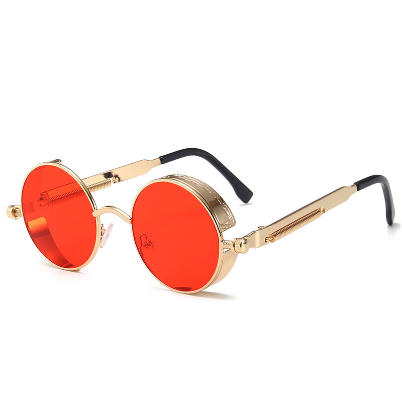 Round Side Shield Vintage Sunglasses - C3