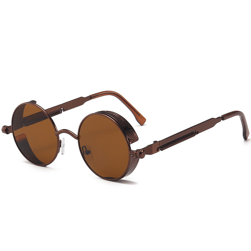 Round Side Shield Vintage Sunglasses - C5