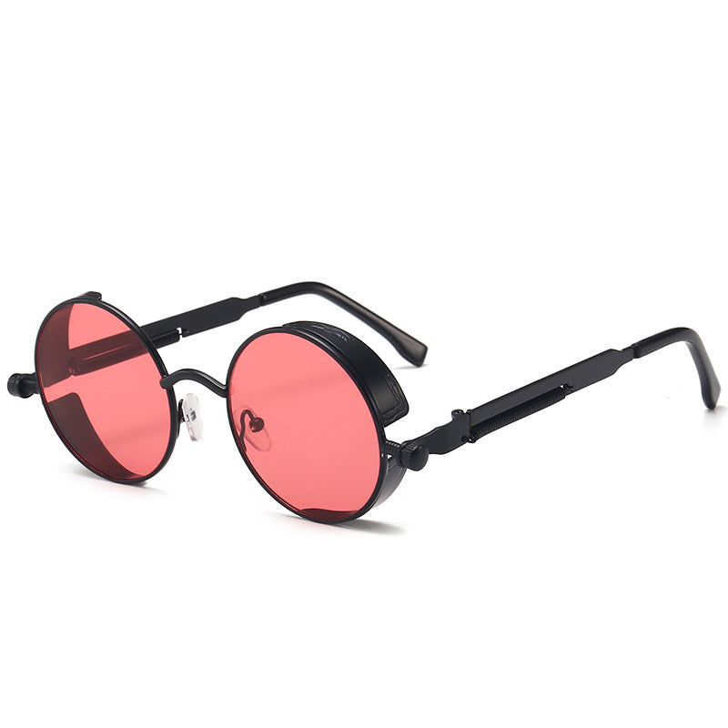 Round Side Shield Vintage Sunglasses - C7