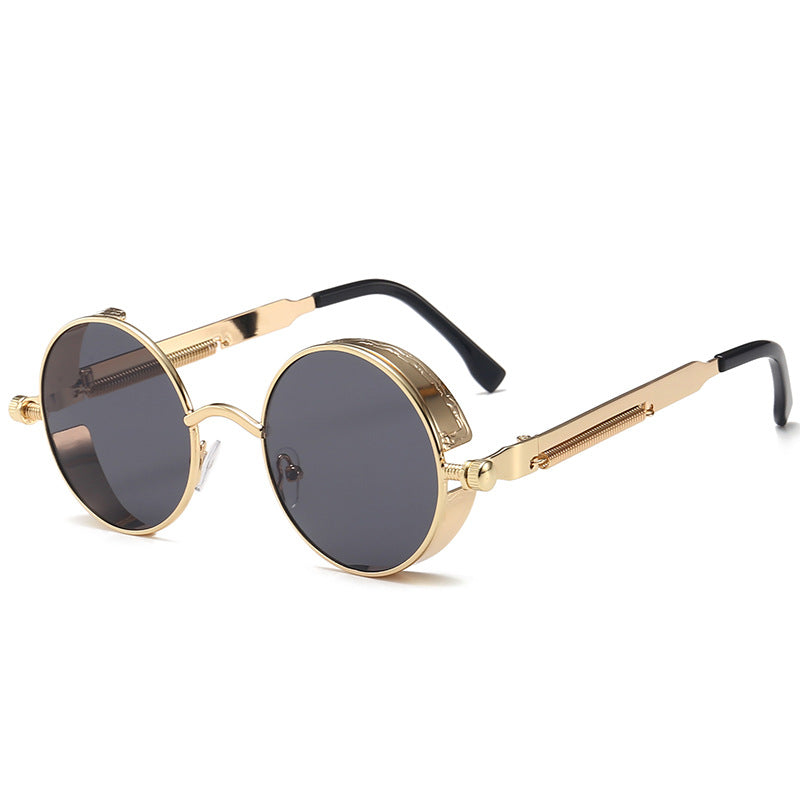 Round Side Shield Vintage Sunglasses - C8