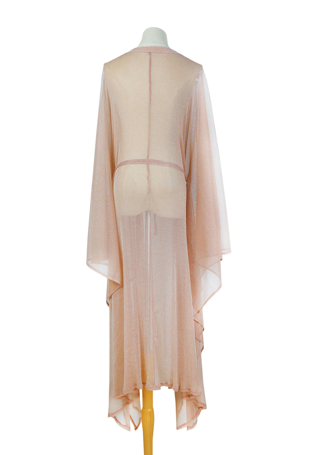 Sheer Sparkle Knit Long Beach Kimono - Rose Gold - 7