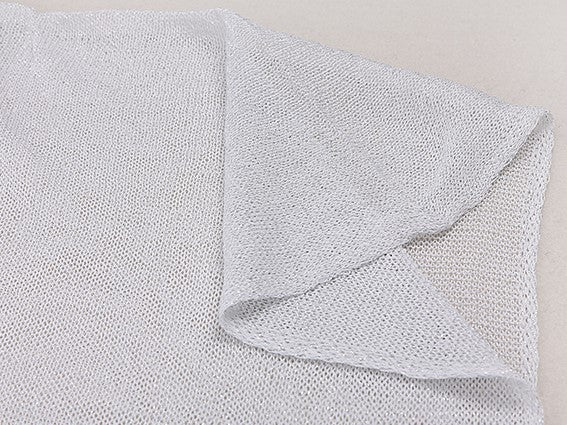 Sheer Sparkle Knit Long Beach Kimono - Silver - 5