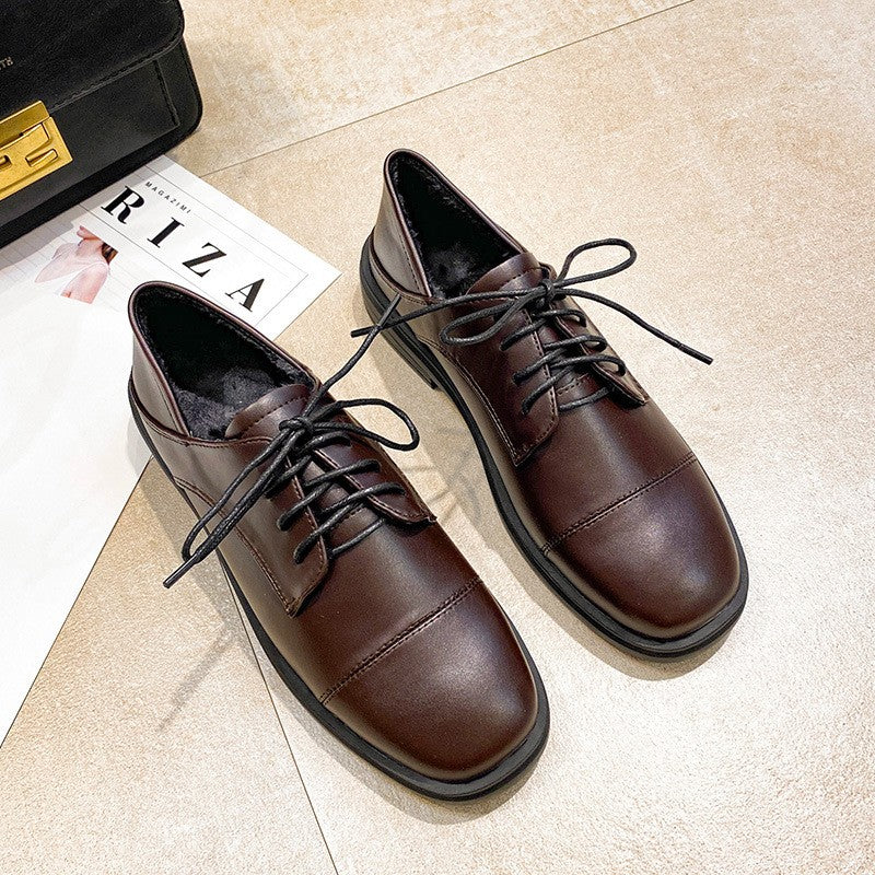 Cap Toe Lace-Up Oxford Flats