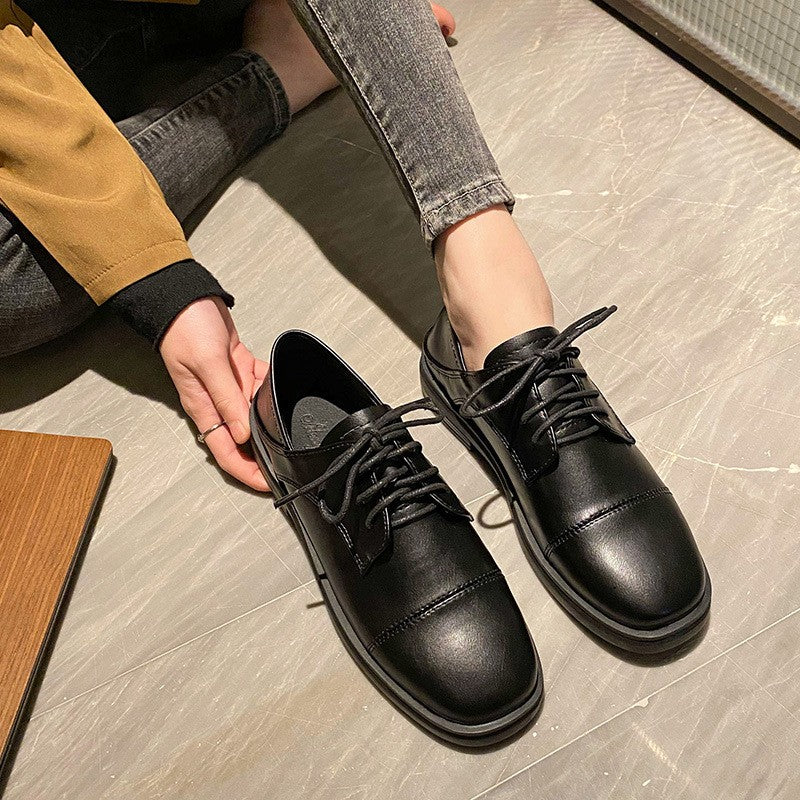 Cap Toe Lace-Up Oxford Flats