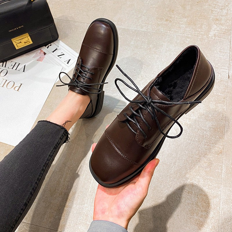Cap Toe Lace-Up Oxford Flats