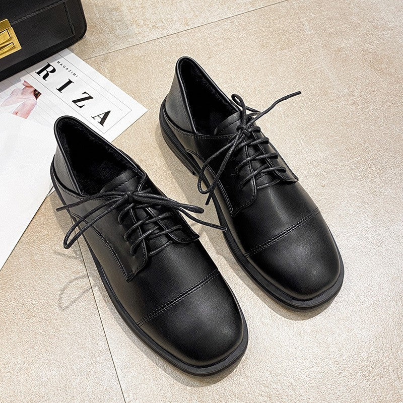 Cap Toe Lace-Up Oxford Flats