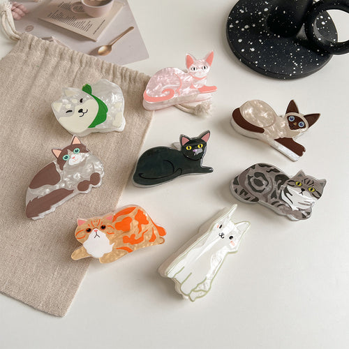 Acrylic Cat And Puppy Hair Clip