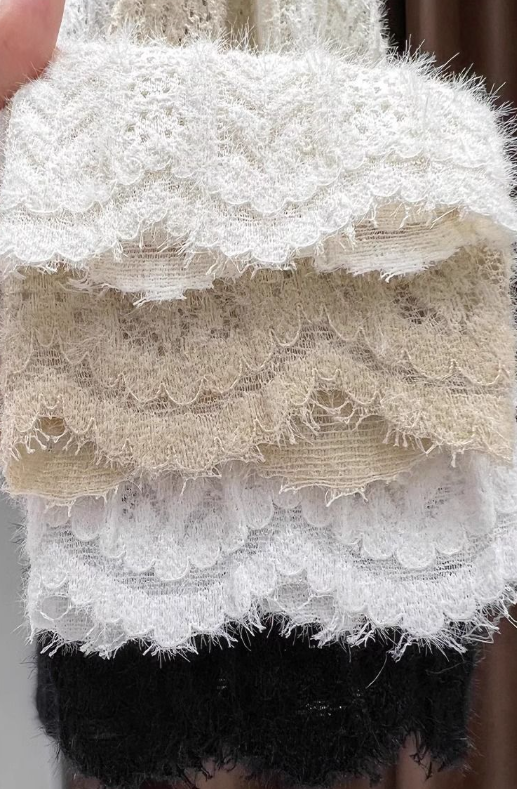 Sheer Pointelle Knit Mock Neck Layering Top - view 12