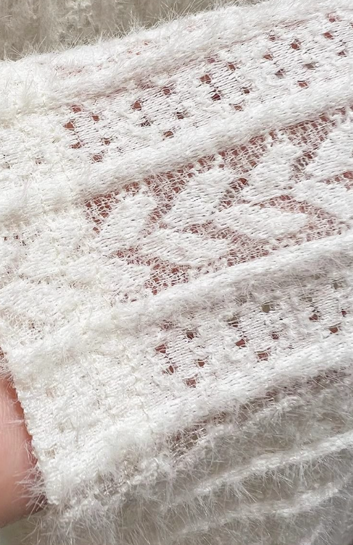 Sheer Pointelle Knit Mock Neck Layering Top - view 13
