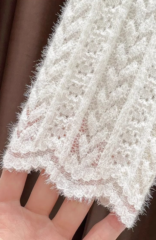Sheer Pointelle Knit Mock Neck Layering Top - view 14