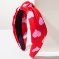 Conversation Heart Print Knot Headband - Red