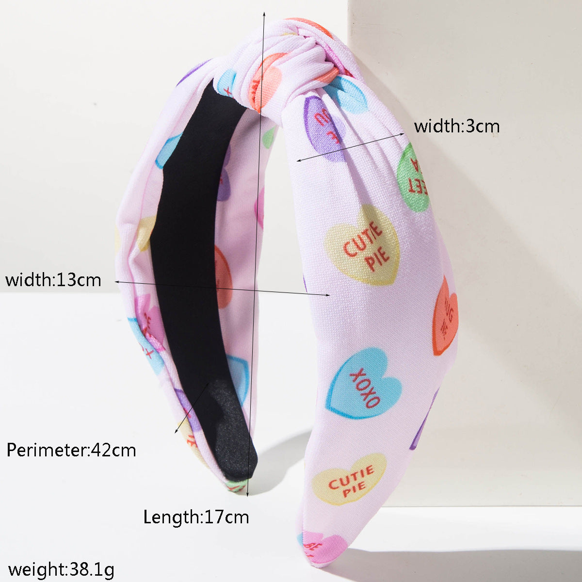 Conversation Heart Print Knot Headband
