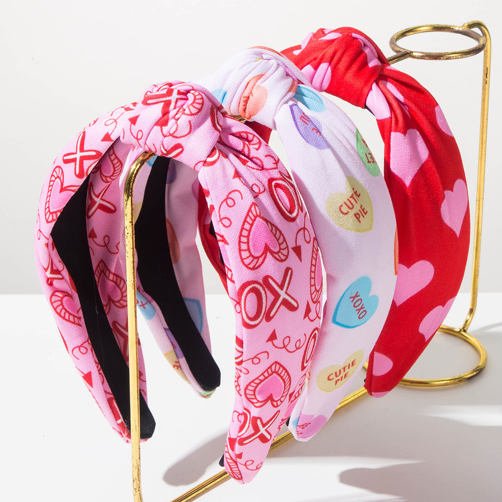 Conversation Heart Print Knot Headband - view 1