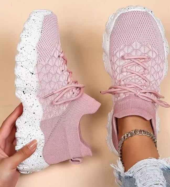Wavy Platform Knit Sock Sneakers